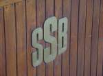 Das Zeichen der SSB an den alten Fahrzeug der Standseilbahn